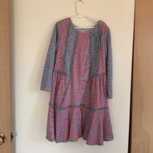 Isobella&Chloe Long Sleeve Pink&Grey Dress